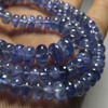 18 inches full strand Gorgeous Quality Natural Blue Transparent - TANZANITE - Smooth Polished Rondell Beads - size 4 - 6 mm approx